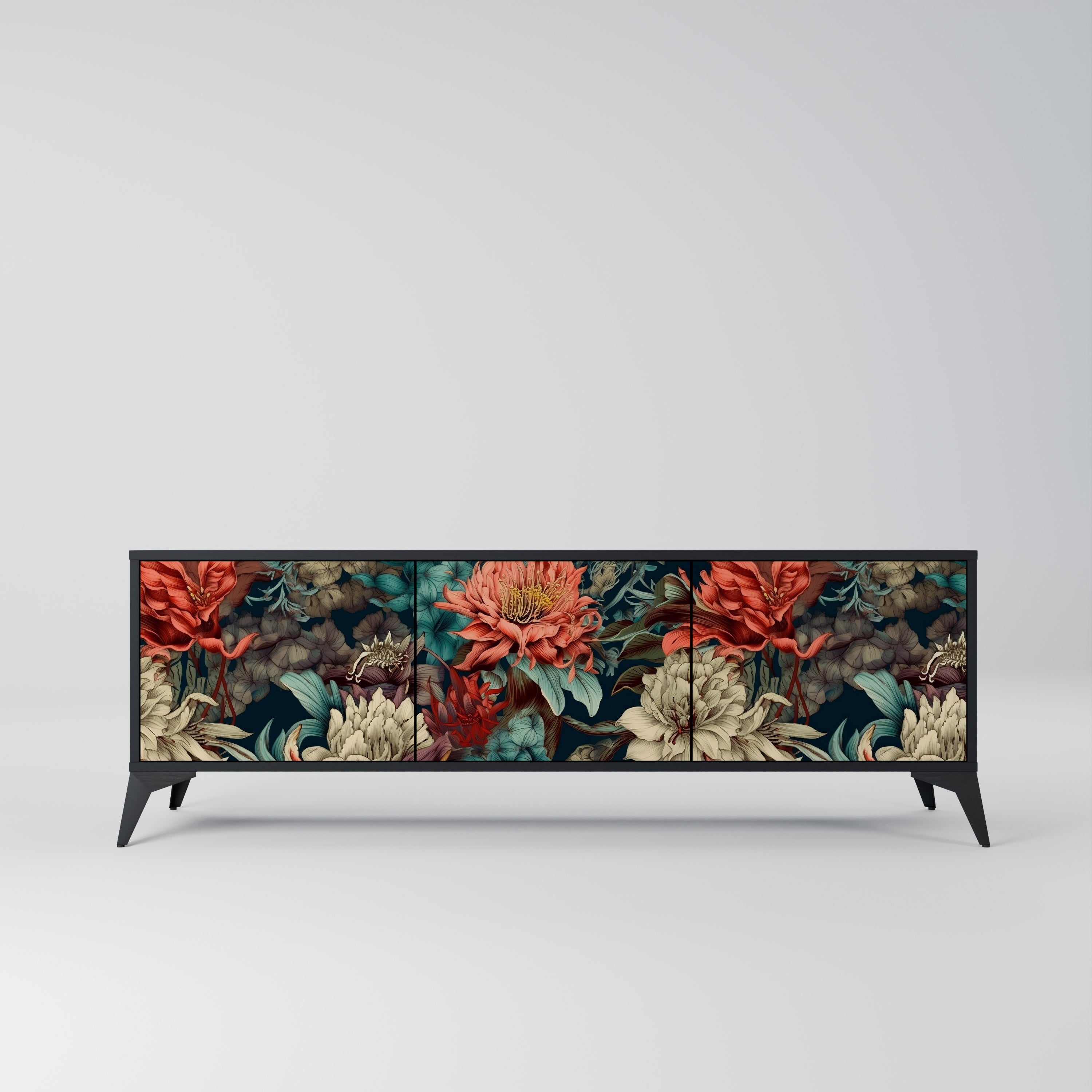 SPROUTING GRACE Móvel de TV com 3 Portas em Acabamento Preto