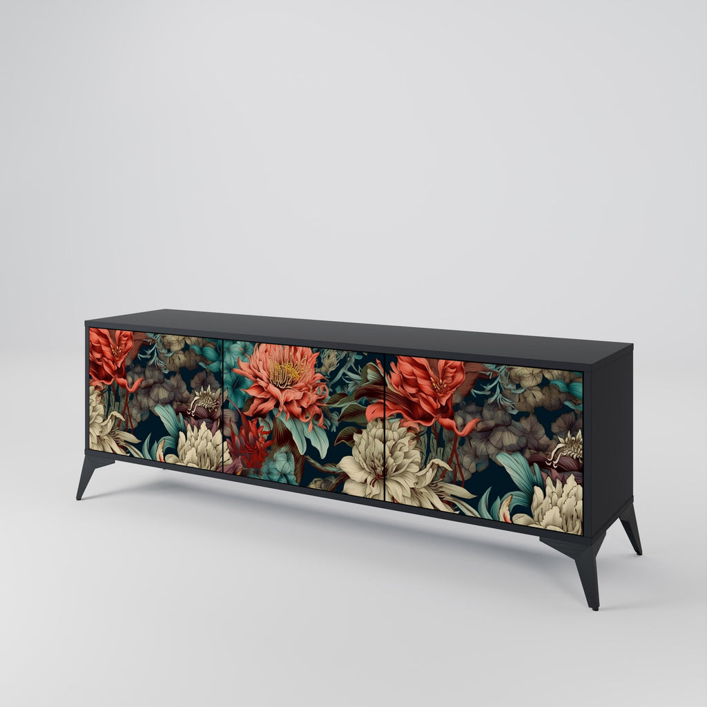 SPROUTING GRACE Móvel de TV com 3 Portas em Acabamento Preto