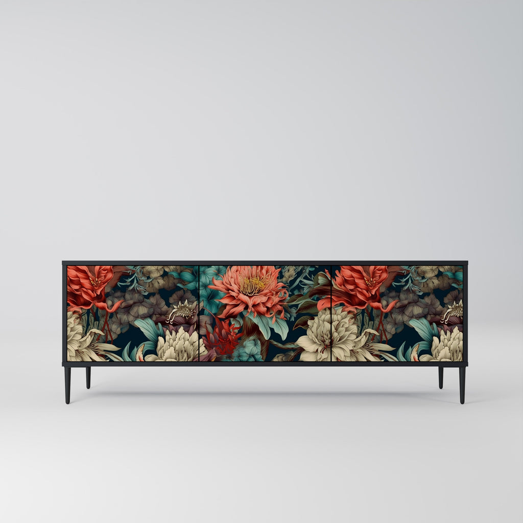 SPROUTING GRACE Móvel de TV com 3 Portas em Acabamento Preto