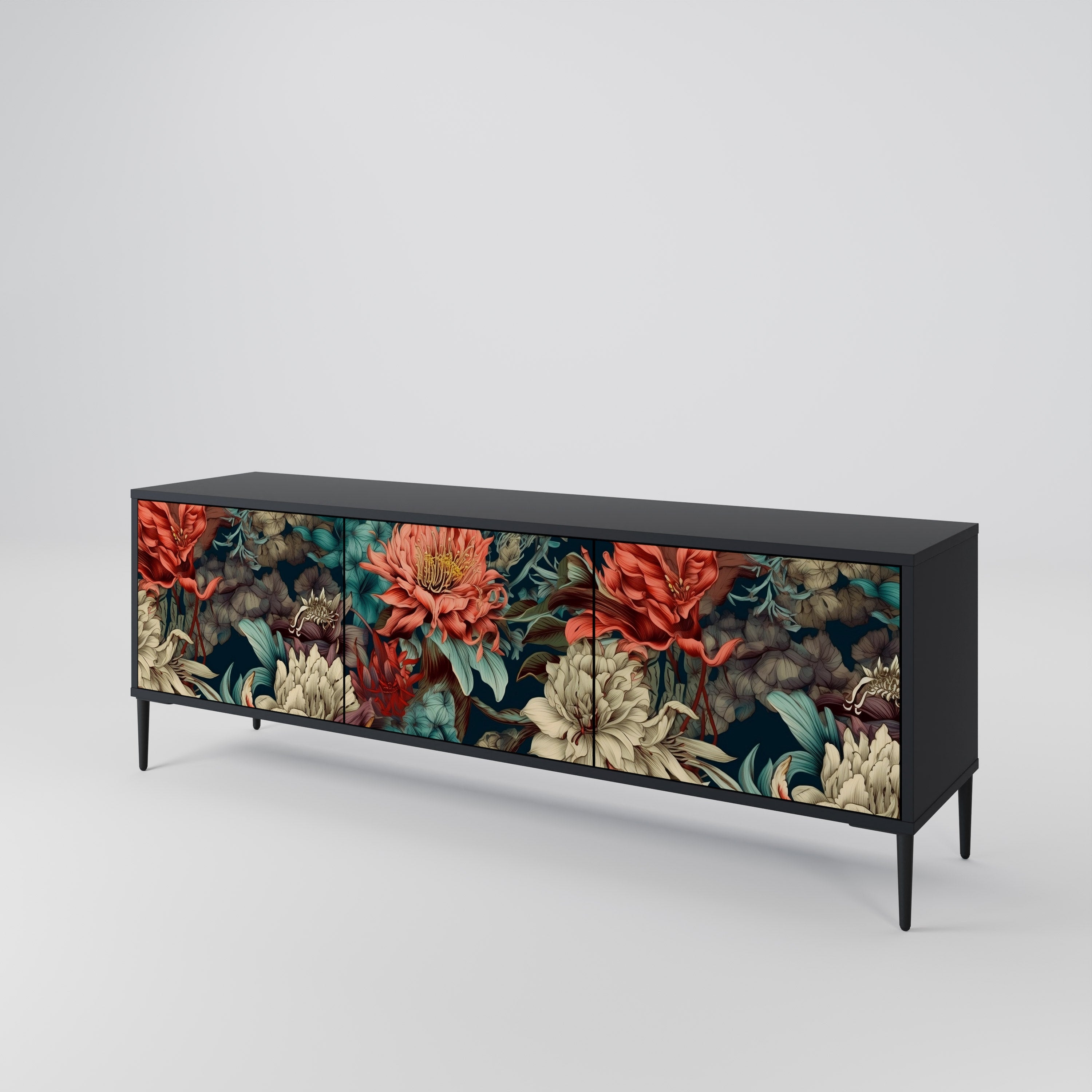 SPROUTING GRACE Móvel de TV com 3 Portas em Acabamento Preto