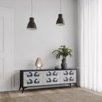 MAJESTIC STEED 3-Door TV Stand in Black Finish