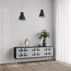 MAJESTIC STEED 3-Door TV Stand in Black Finish