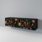 AVIAN GREENERY Móvel de TV com 3 Portas em Acabamento Preto