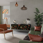 AVIAN GREENERY Móvel de TV com 3 Portas em Acabamento Preto