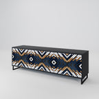 ARTFUL GEOMETRY Móvel de TV com 3 Portas em Acabamento Preto