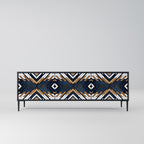 ARTFUL GEOMETRY Móvel de TV com 3 Portas em Acabamento Preto