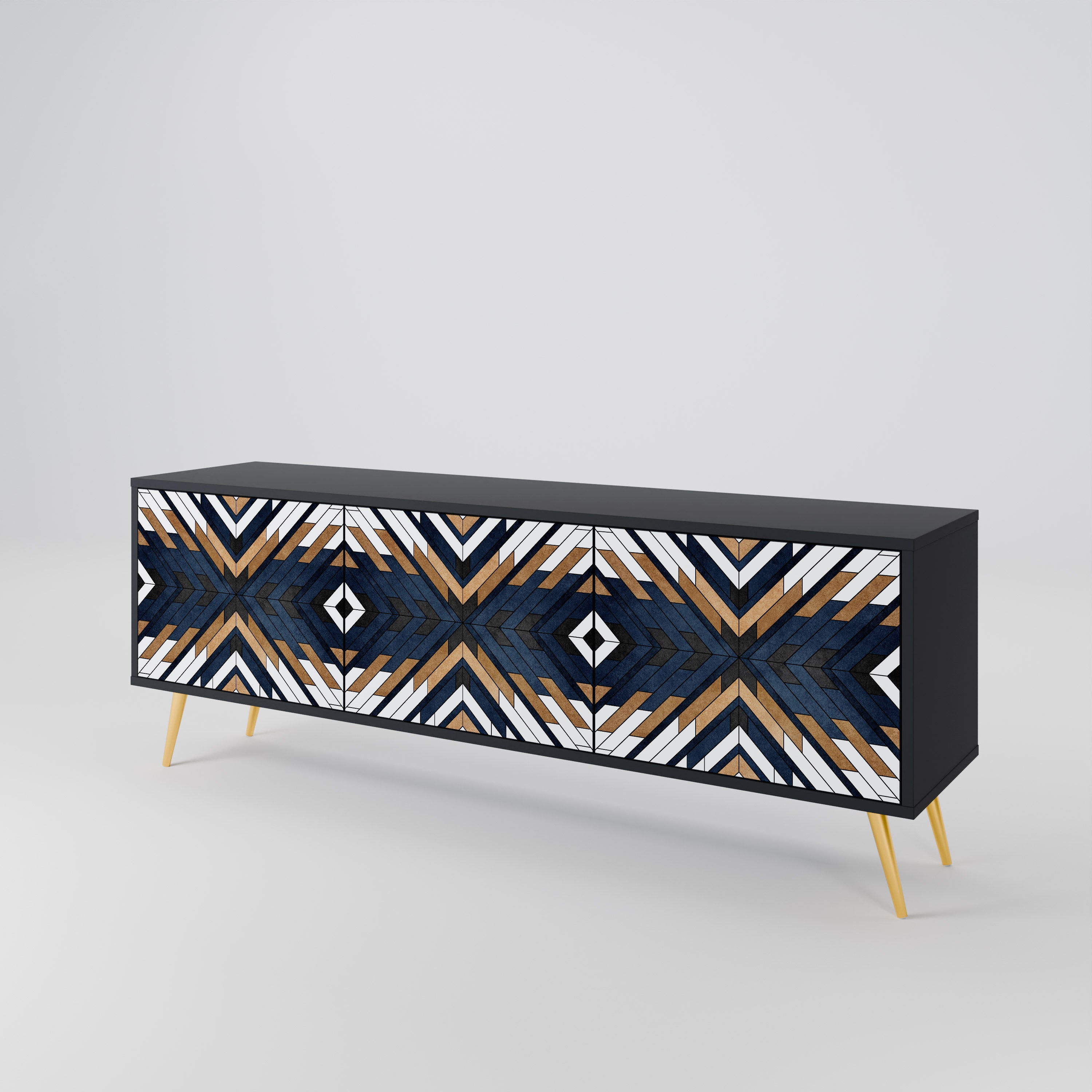ARTFUL GEOMETRY 3-Door TV Cabinet