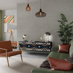 ARTFUL GEOMETRY Móvel de TV com 3 Portas em Acabamento Preto