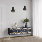 ARTFUL GEOMETRY Móvel de TV com 3 Portas em Acabamento Preto