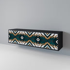 ARTISTIC GEOMETRY Móvel de TV com 3 Portas em Acabamento Preto