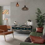 ARTISTIC GEOMETRY Móvel de TV com 3 Portas em Acabamento Preto