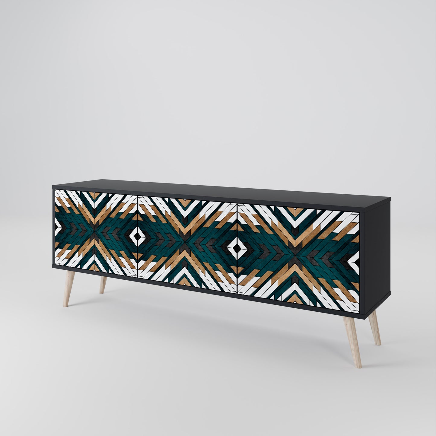 ARTISTIC GEOMETRY 3-Door TV Cabinet
