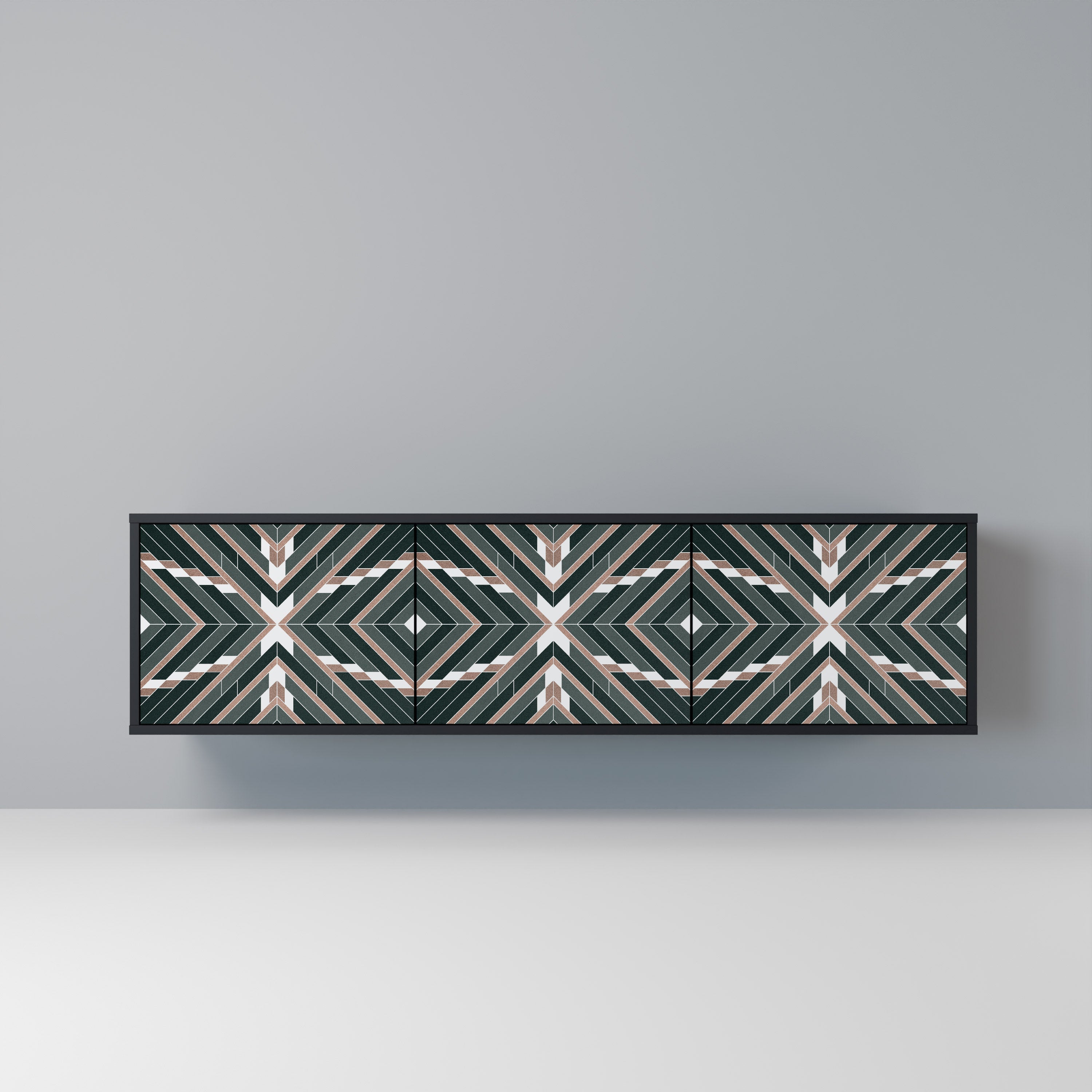 DIMENSION DELIGHTS Móvel de TV com 3 Portas em Acabamento Preto