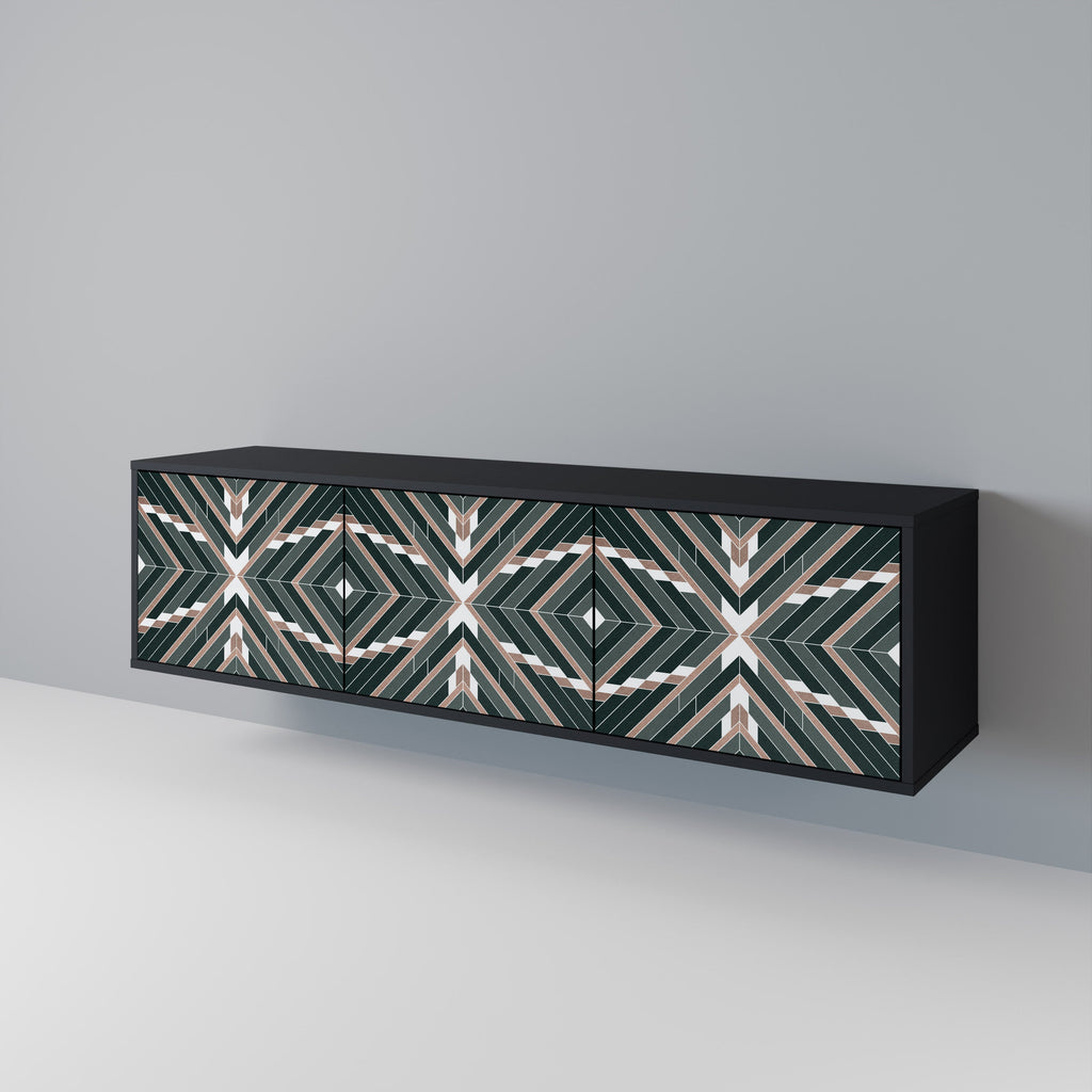 DIMENSION DELIGHTS Móvel de TV com 3 Portas em Acabamento Preto