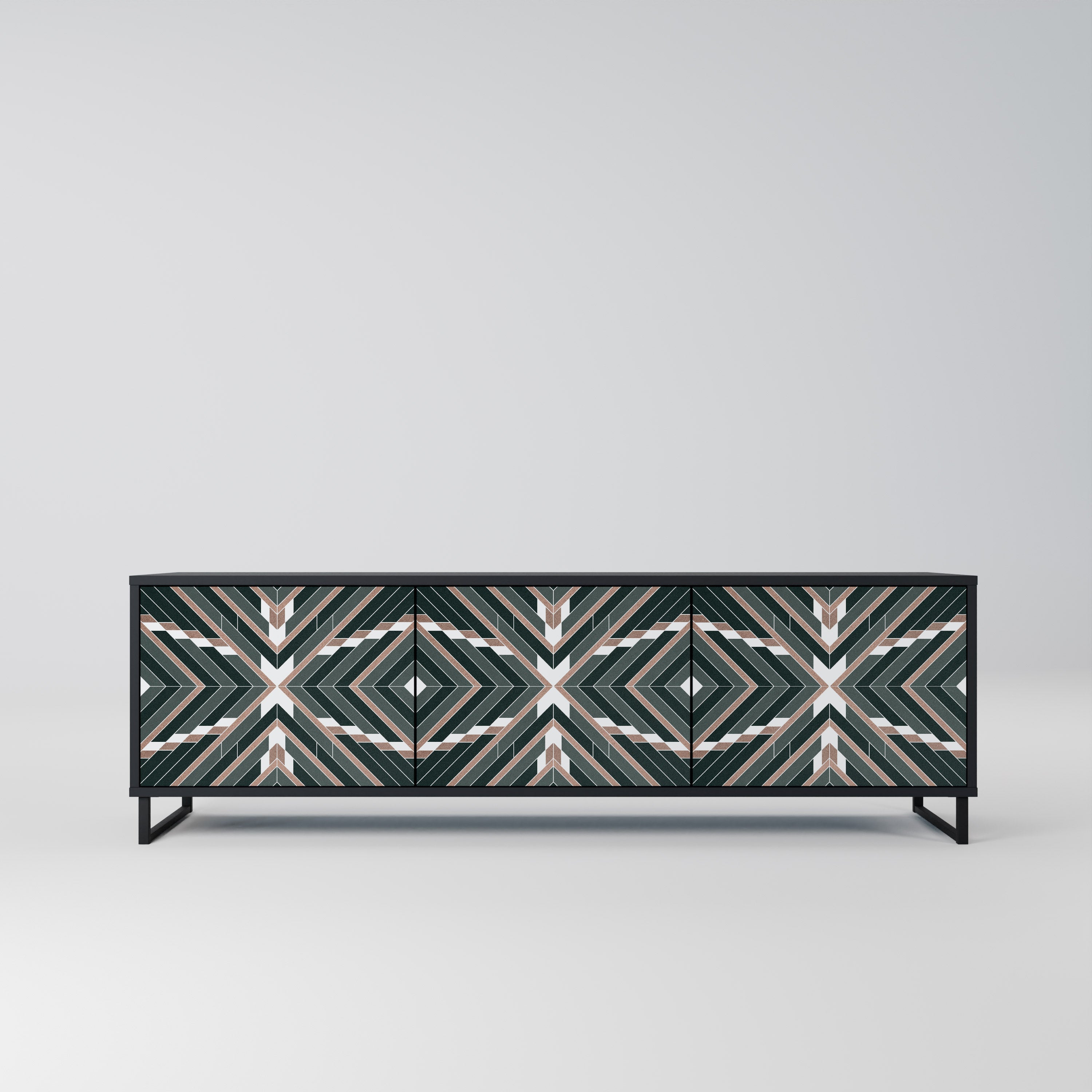 DIMENSION DELIGHTS Móvel de TV com 3 Portas em Acabamento Preto