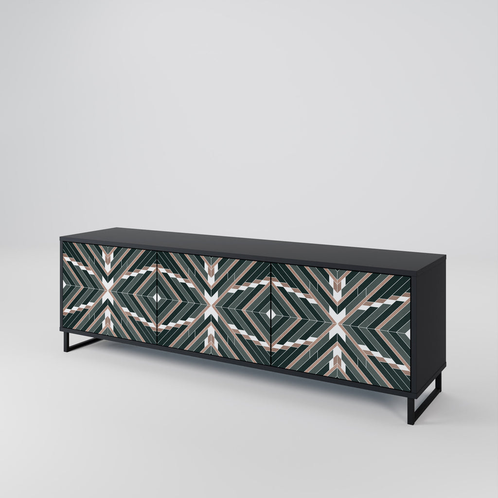 DIMENSION DELIGHTS Móvel de TV com 3 Portas em Acabamento Preto