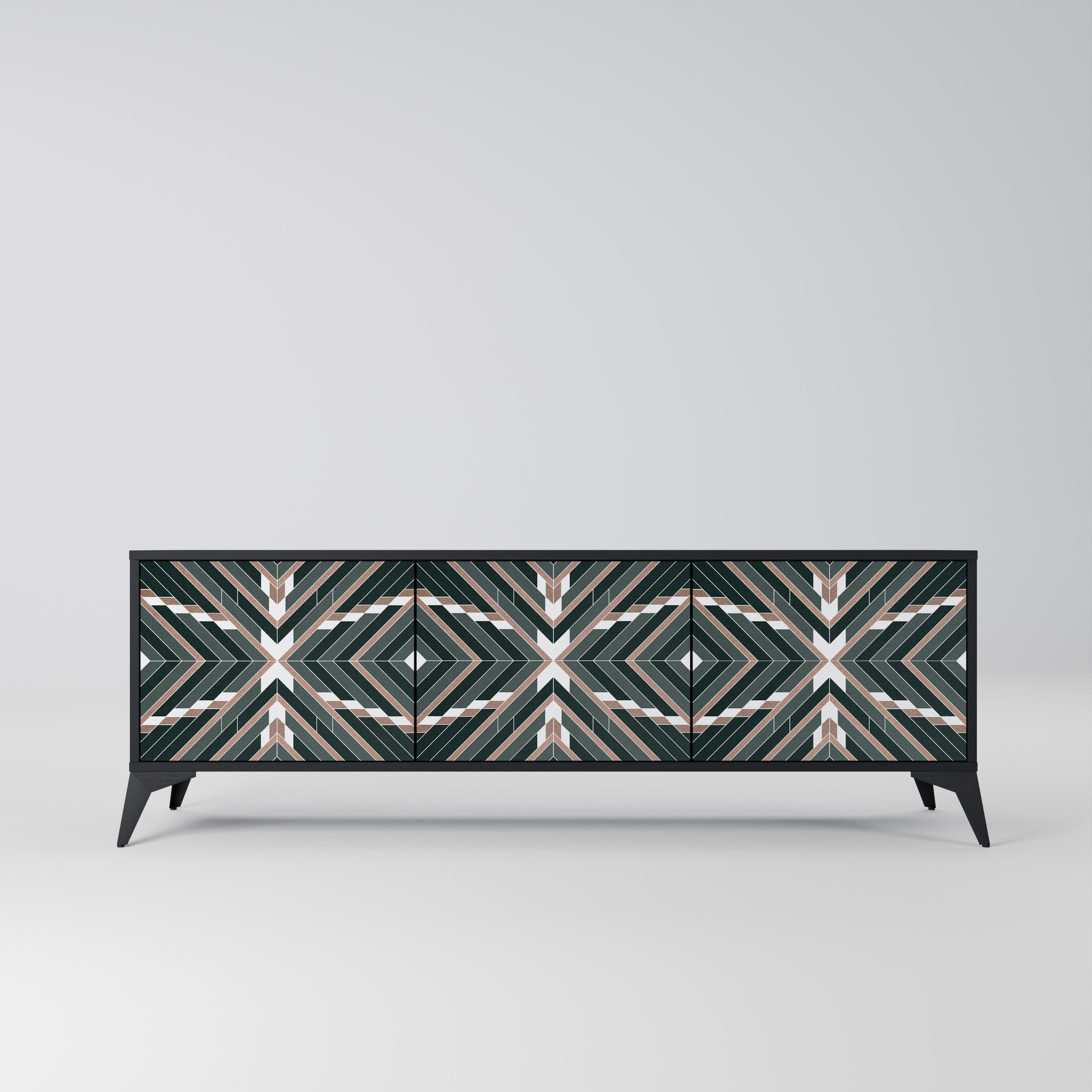 DIMENSION DELIGHTS Móvel de TV com 3 Portas em Acabamento Preto