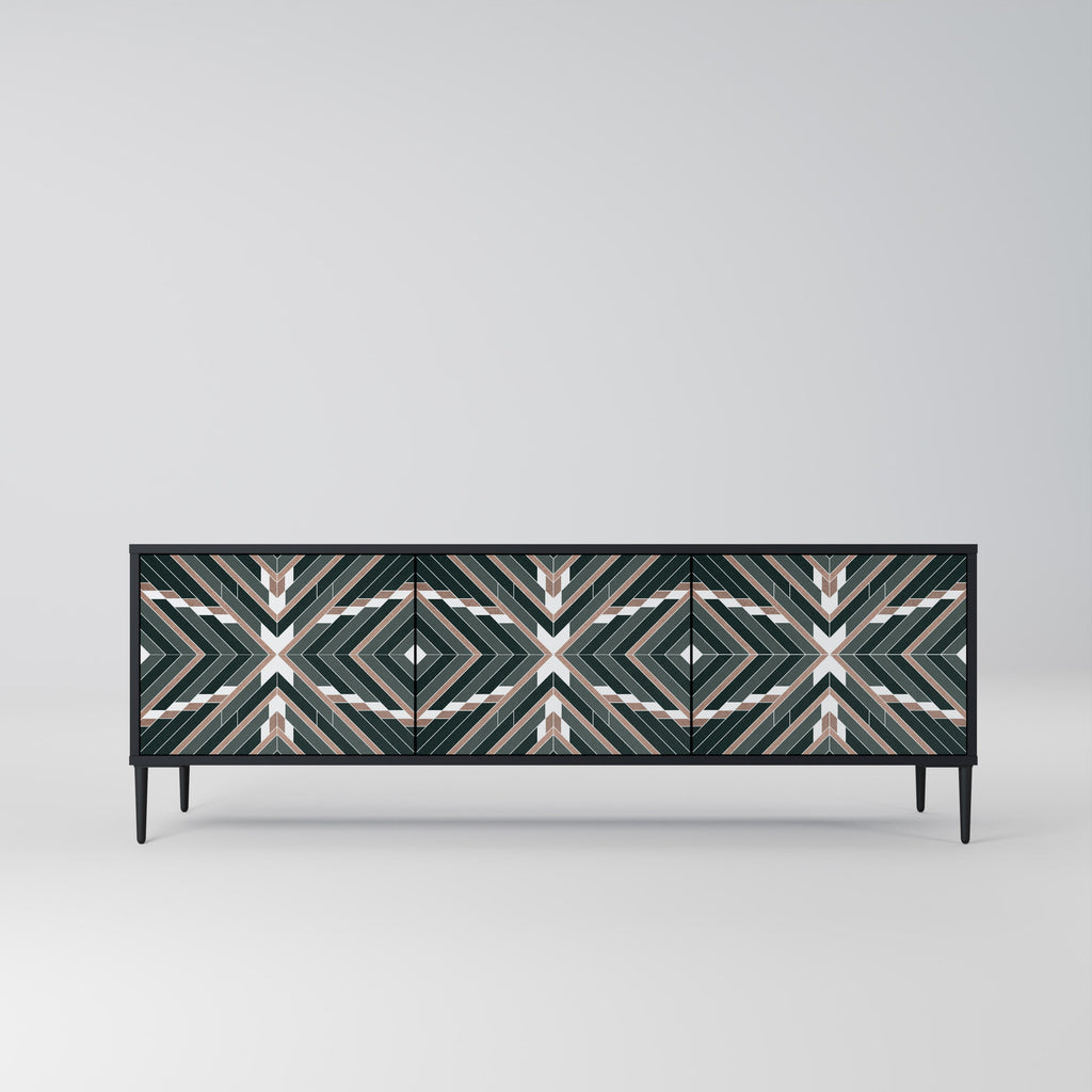 DIMENSION DELIGHTS Móvel de TV com 3 Portas em Acabamento Preto