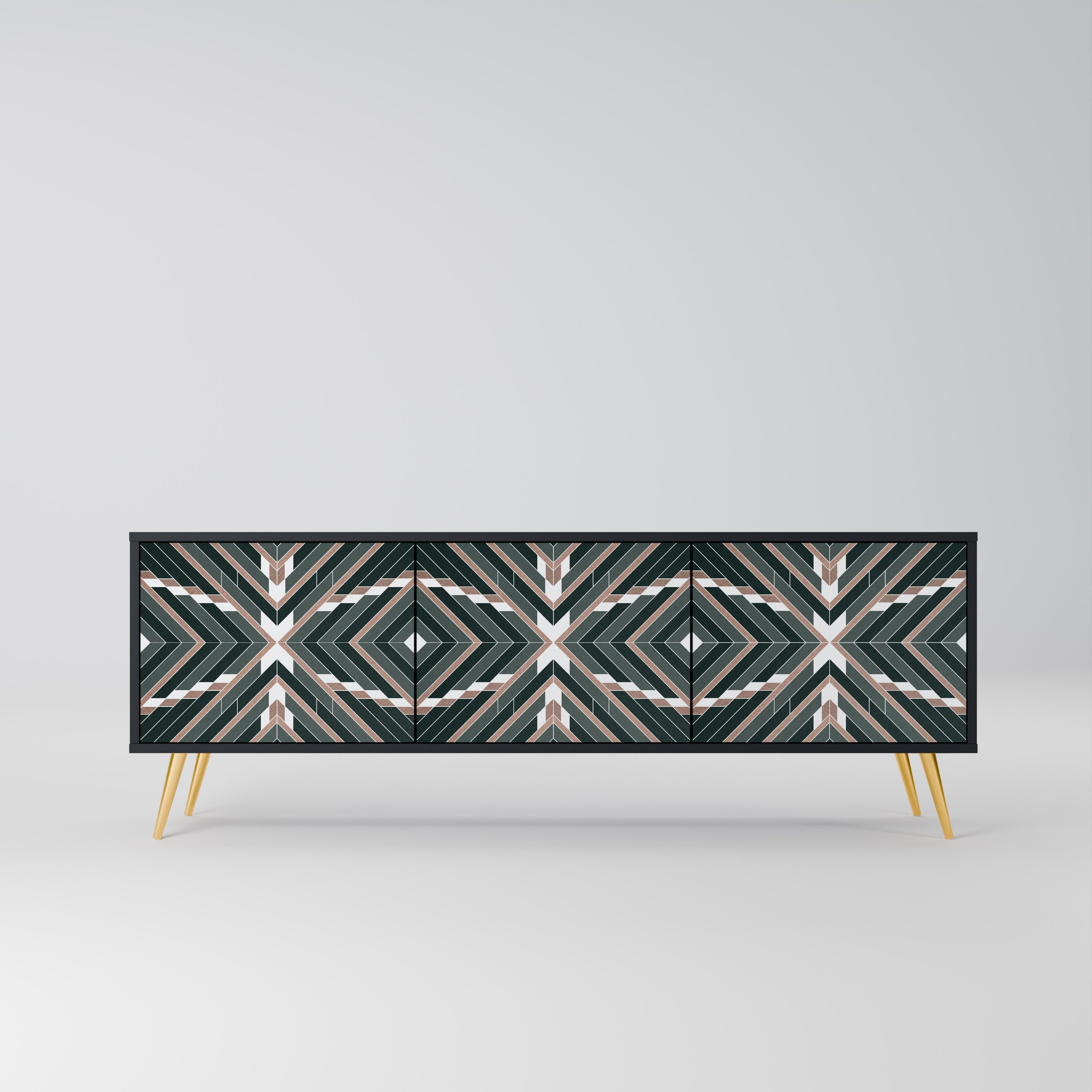 DIMENSION DELIGHTS Móvel de TV com 3 Portas em Acabamento Preto