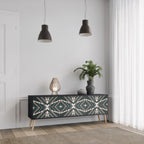 DIMENSION DELIGHTS Móvel de TV com 3 Portas em Acabamento Preto