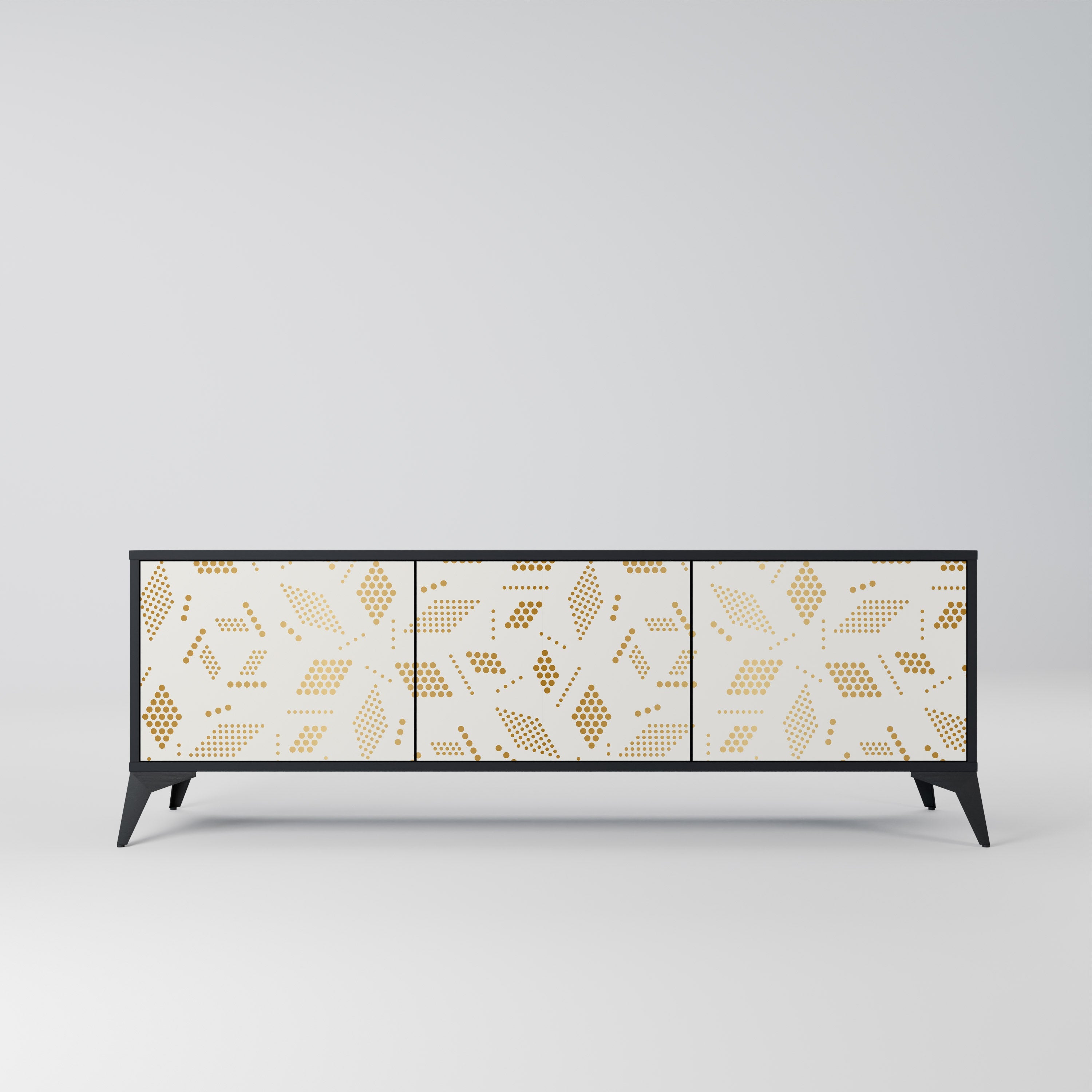 SPOTTED DAZE Móvel de TV com 3 Portas em Acabamento Preto