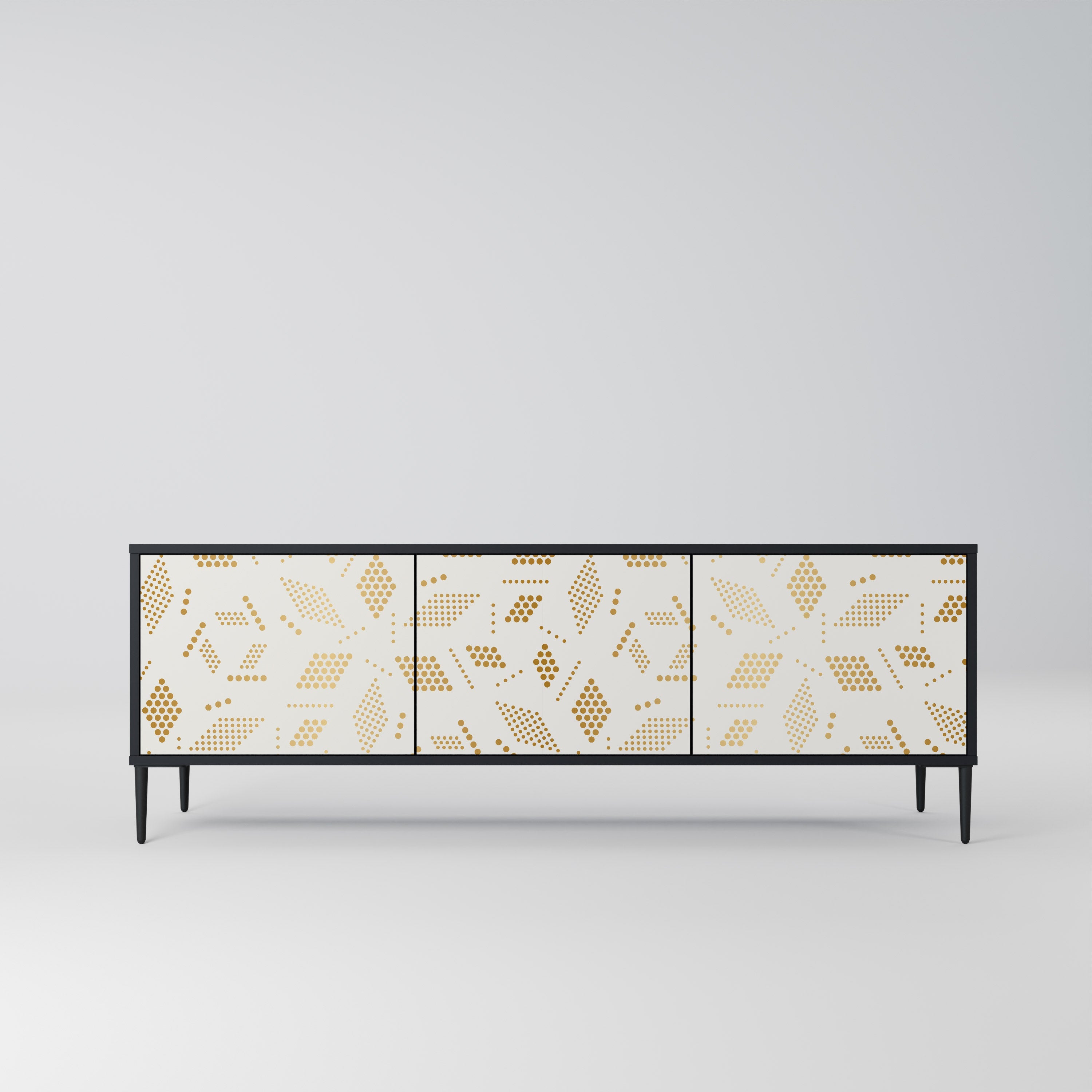 SPOTTED DAZE Móvel de TV com 3 Portas em Acabamento Preto