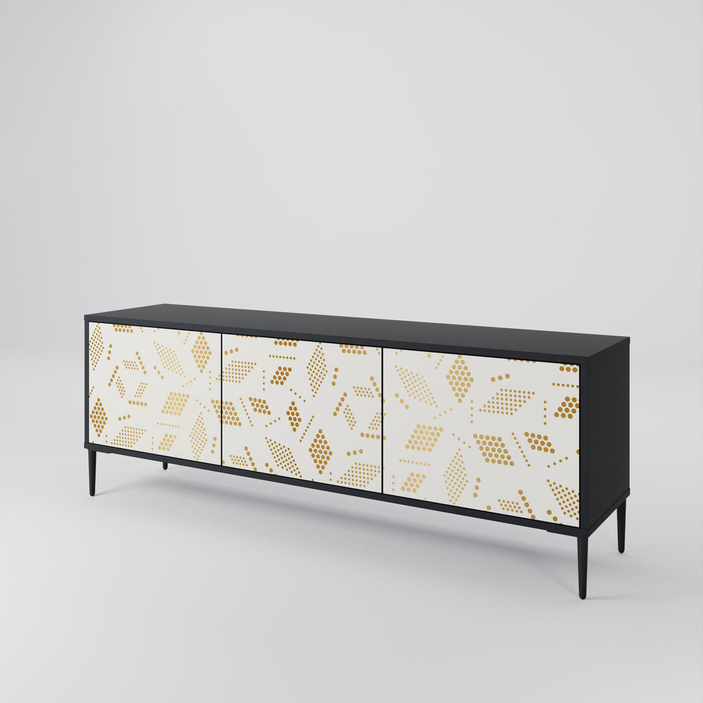 SPOTTED DAZE Móvel de TV com 3 Portas em Acabamento Preto