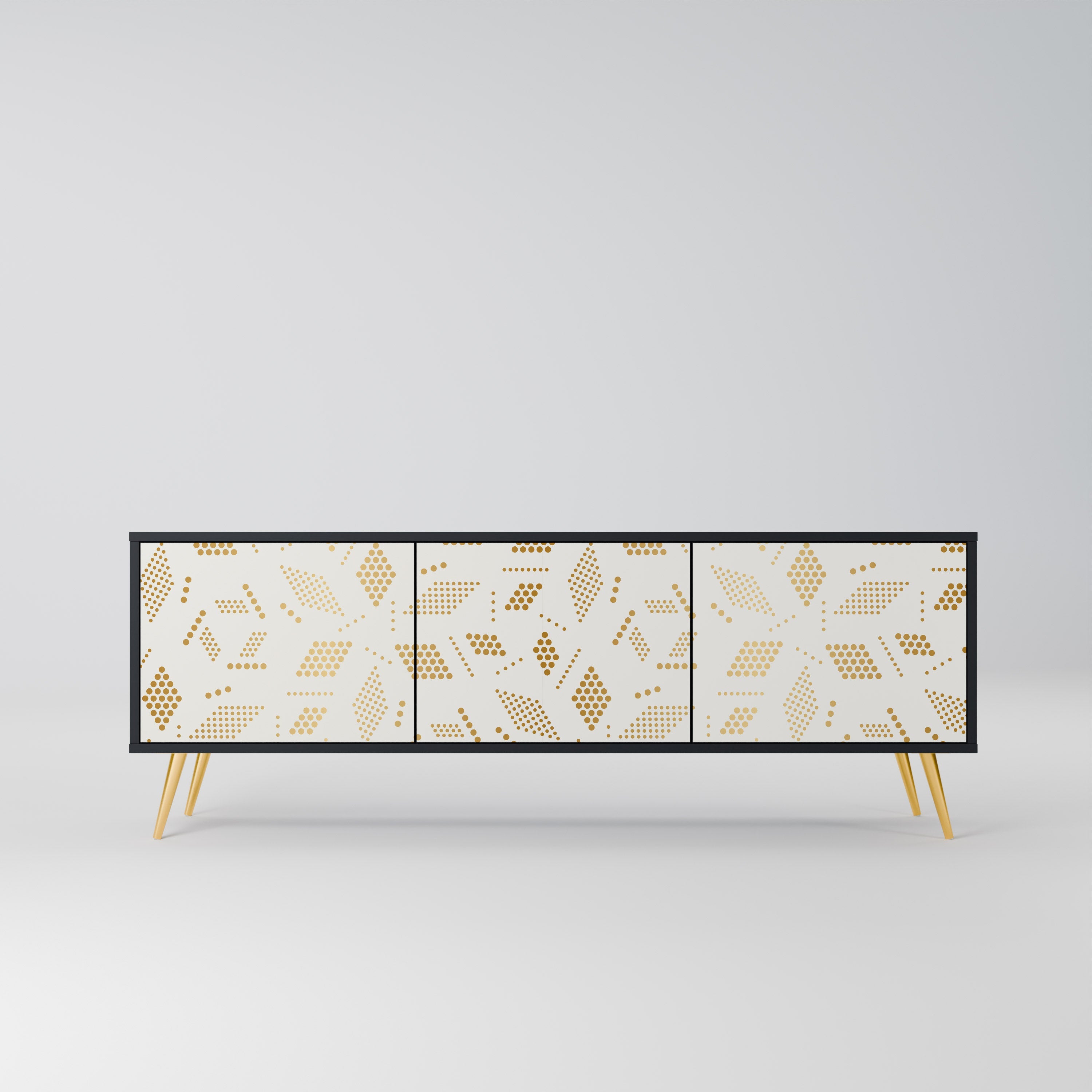 SPOTTED DAZE Móvel de TV com 3 Portas em Acabamento Preto