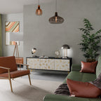 SPOTTED DAZE Móvel de TV com 3 Portas em Acabamento Preto