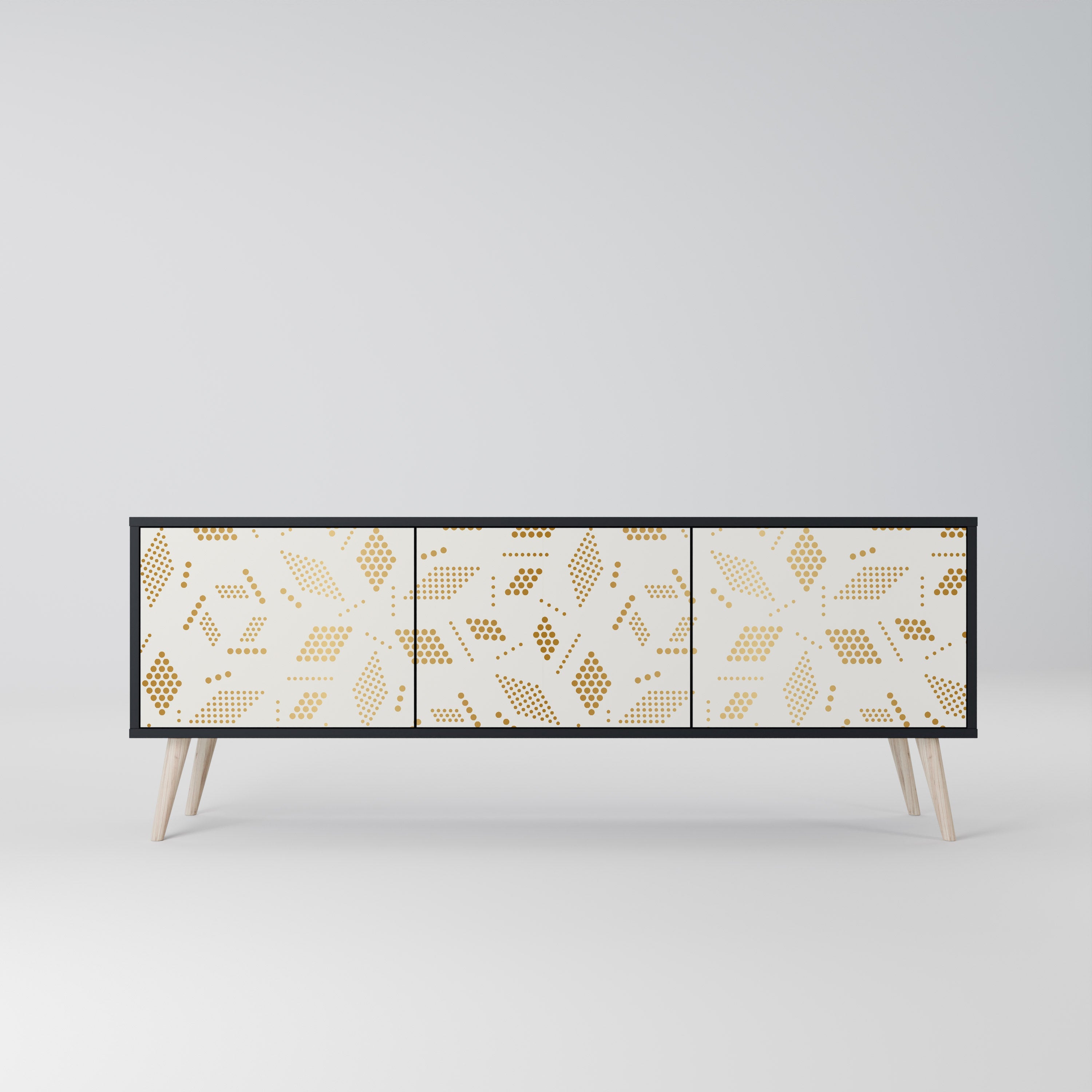 SPOTTED DAZE Móvel de TV com 3 Portas em Acabamento Preto