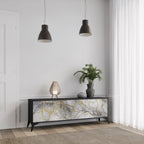 TIMELESS GLIDE Móvel de TV com 3 Portas em Acabamento Preto