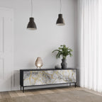 TIMELESS GLIDE Móvel de TV com 3 Portas em Acabamento Preto