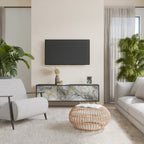 TIMELESS GLIDE Móvel de TV com 3 Portas em Acabamento Preto