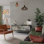 TIMELESS GLIDE Móvel de TV com 3 Portas em Acabamento Preto