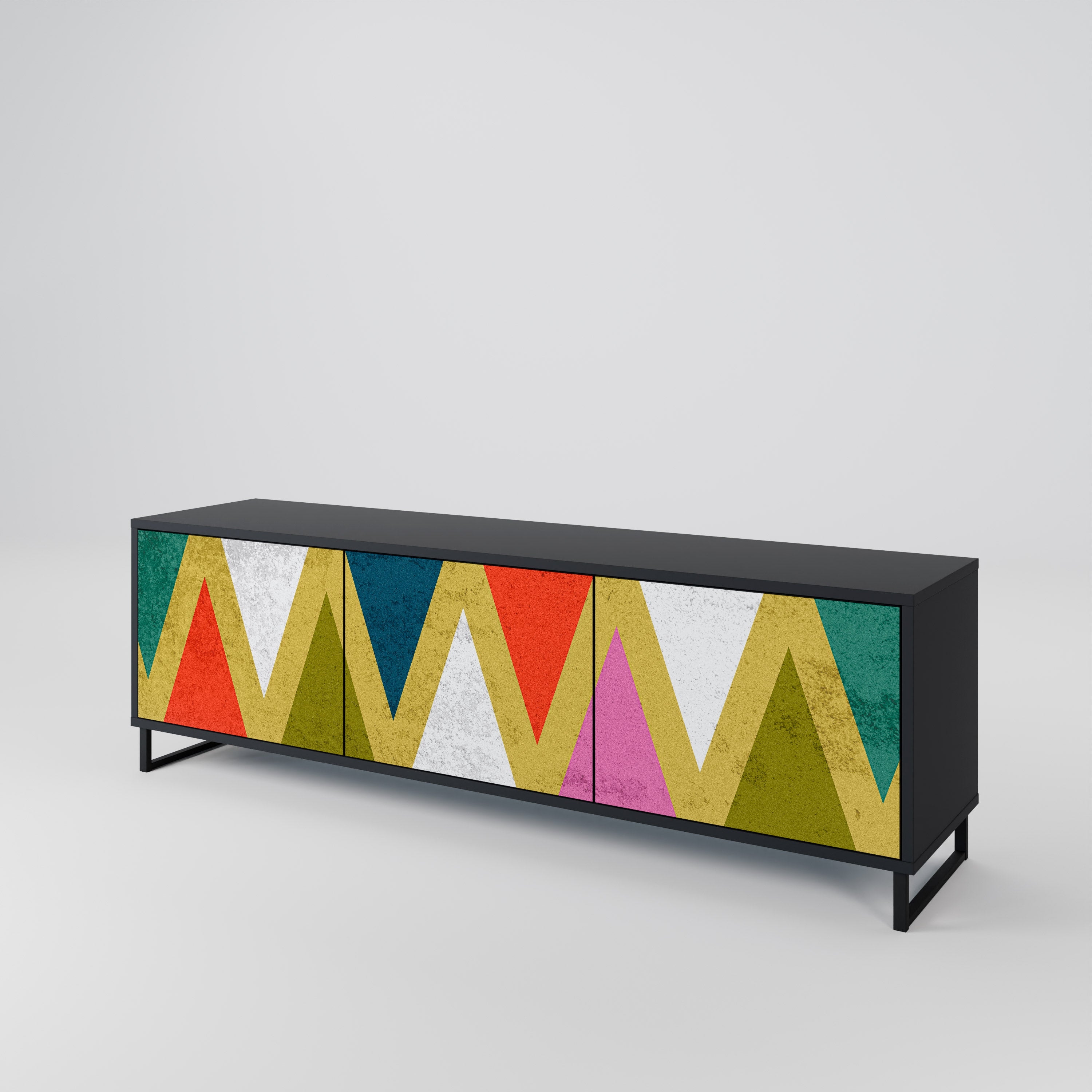 COLORFUL TRIANGLES 3-Door TV Cabinet