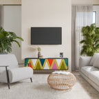 COLORFUL TRIANGLES Móvel de TV com 3 Portas em Acabamento Preto