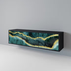 GOLDRUSH ODYSSEY Móvel de TV com 3 Portas em Acabamento Preto