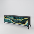 GOLDRUSH ODYSSEY Móvel de TV com 3 Portas em Acabamento Preto