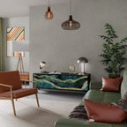 GOLDRUSH ODYSSEY Móvel de TV com 3 Portas em Acabamento Preto