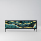 GOLDRUSH ODYSSEY Móvel de TV com 3 Portas em Acabamento Preto