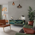 GOLDRUSH ODYSSEY Móvel de TV com 3 Portas em Acabamento Preto