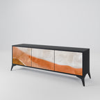 SANDHILLS SPLENDOUR Móvel de TV com 3 Portas em Acabamento Preto