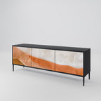 SANDHILLS SPLENDOUR Móvel de TV com 3 Portas em Acabamento Preto