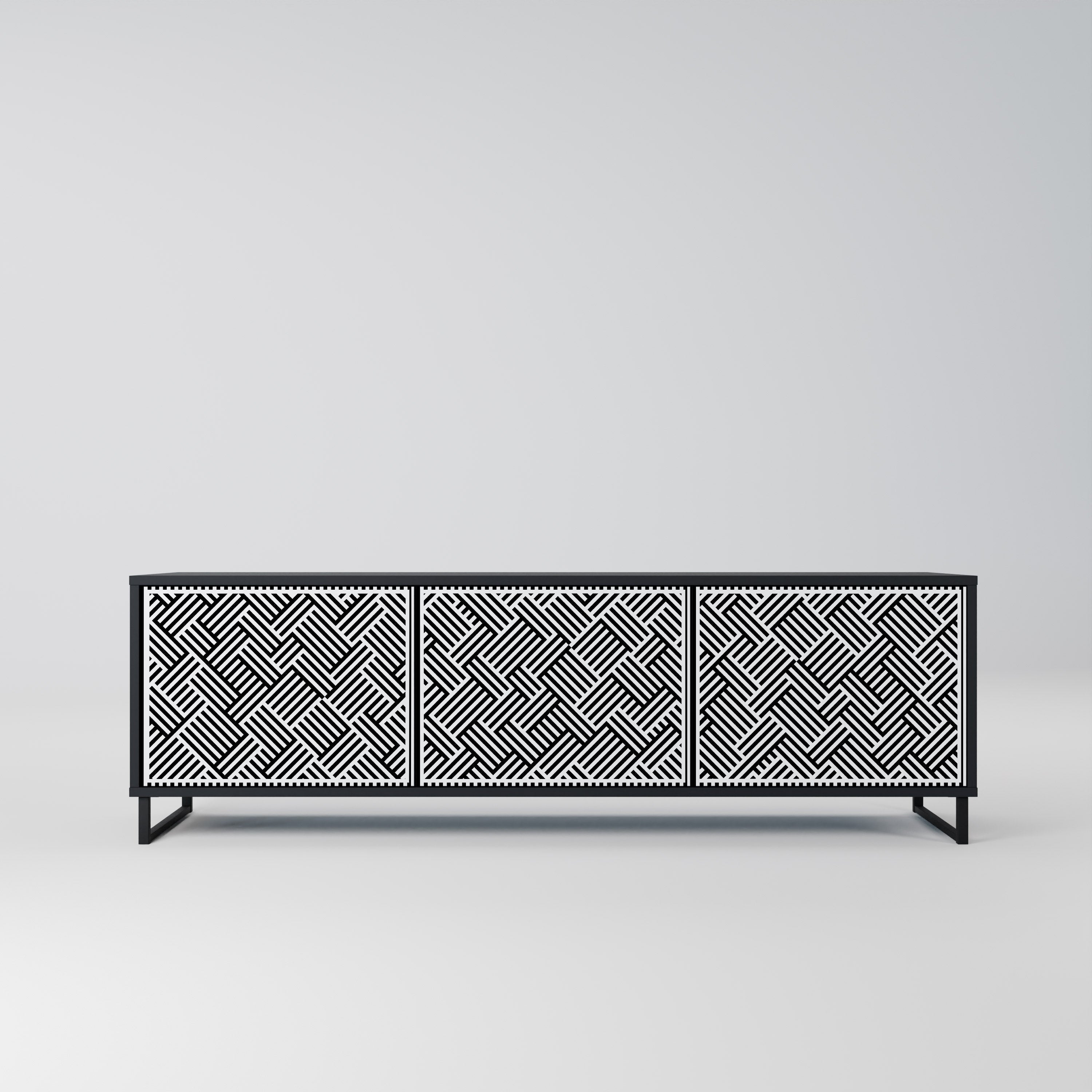 TEMPORARY SEQUENCE Móvel de TV com 3 Portas em Acabamento Preto