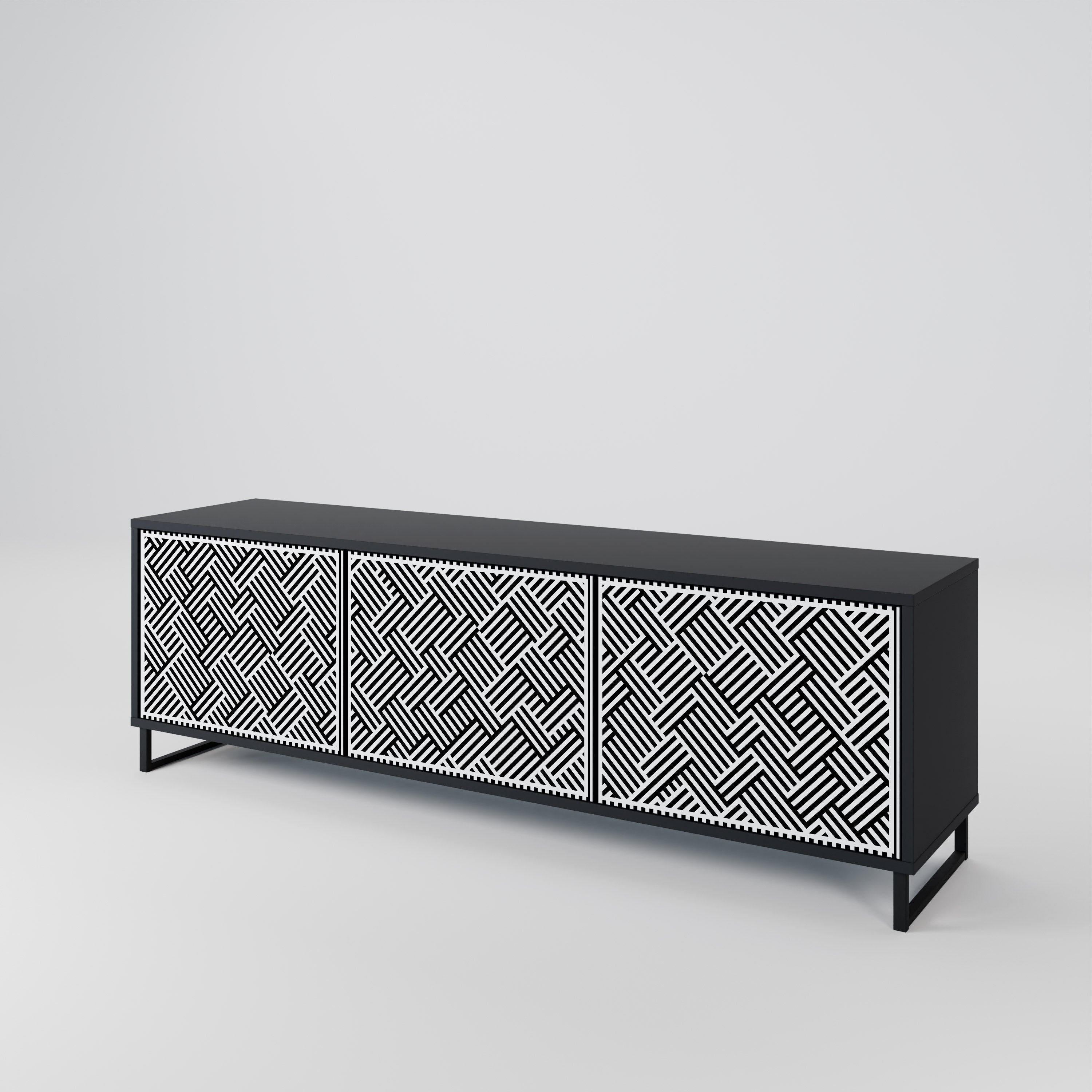 TEMPORARY SEQUENCE Móvel de TV com 3 Portas em Acabamento Preto