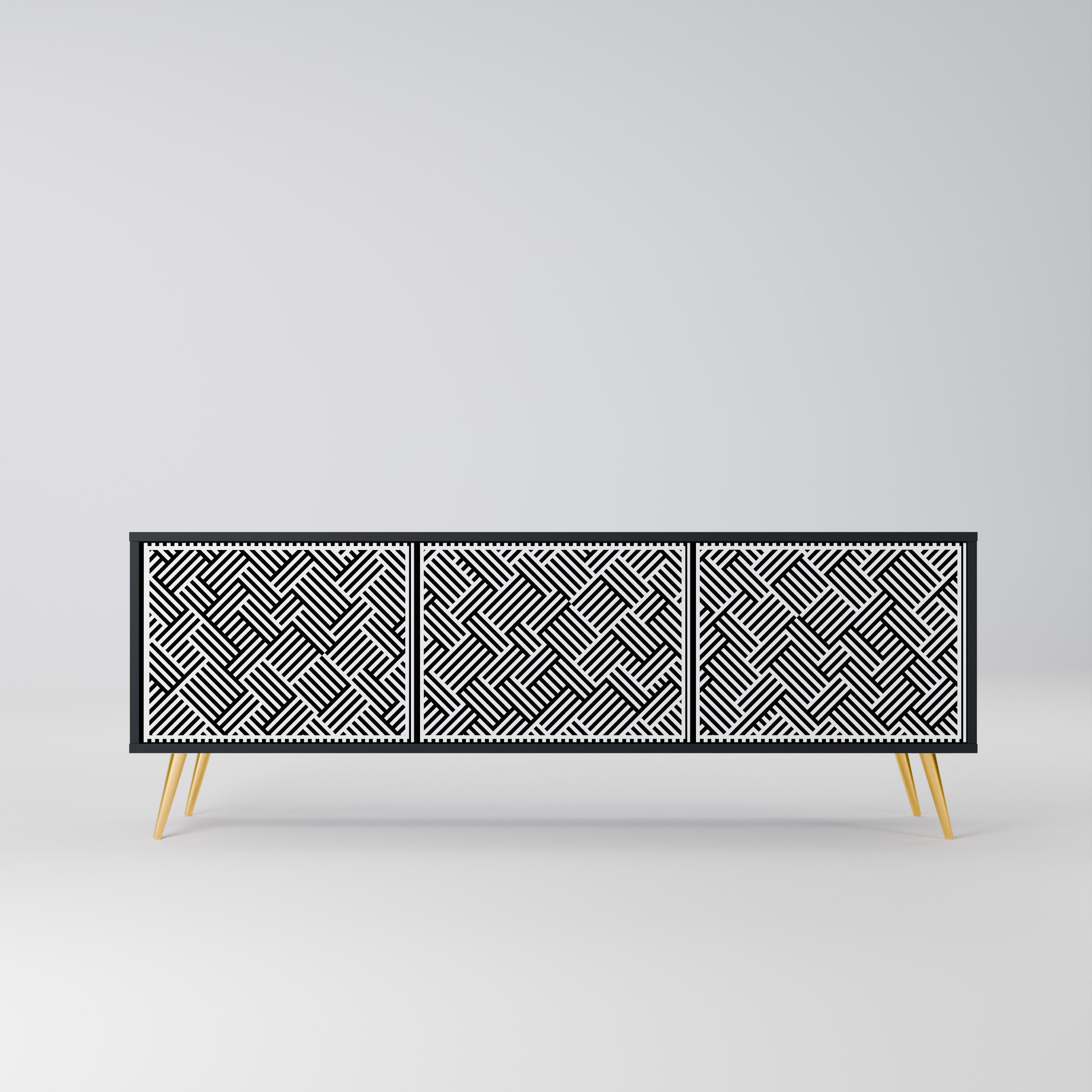 TEMPORARY SEQUENCE Móvel de TV com 3 Portas em Acabamento Preto