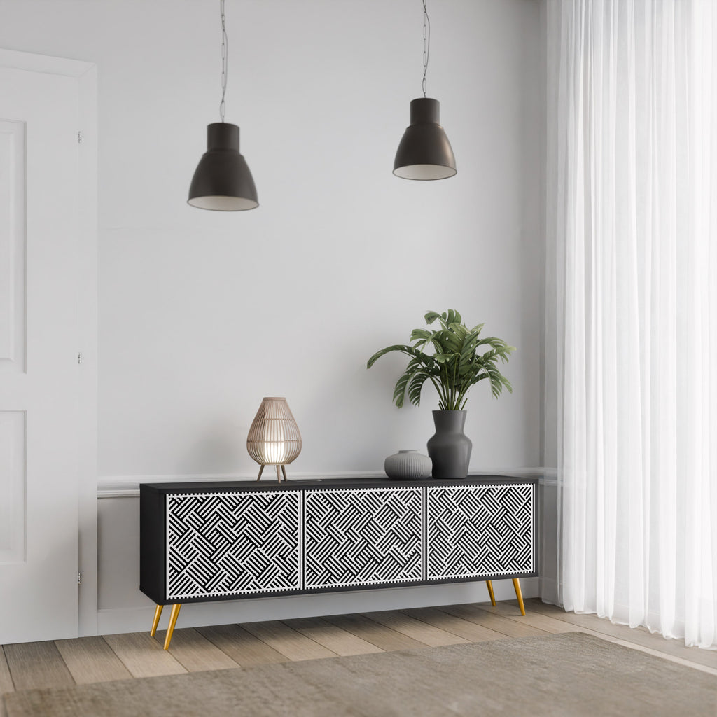 TEMPORARY SEQUENCE Móvel de TV com 3 Portas em Acabamento Preto