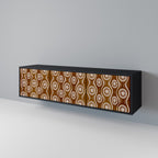 BROWN EYES Móvel de TV com 3 Portas em Acabamento Preto