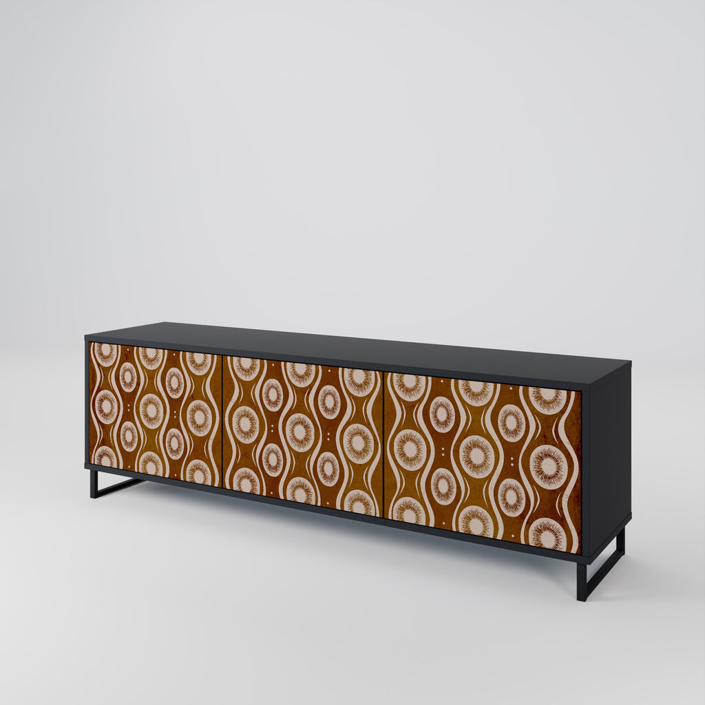 BROWN EYES Móvel de TV com 3 Portas em Acabamento Preto