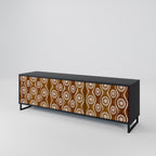 BROWN EYES Móvel de TV com 3 Portas em Acabamento Preto